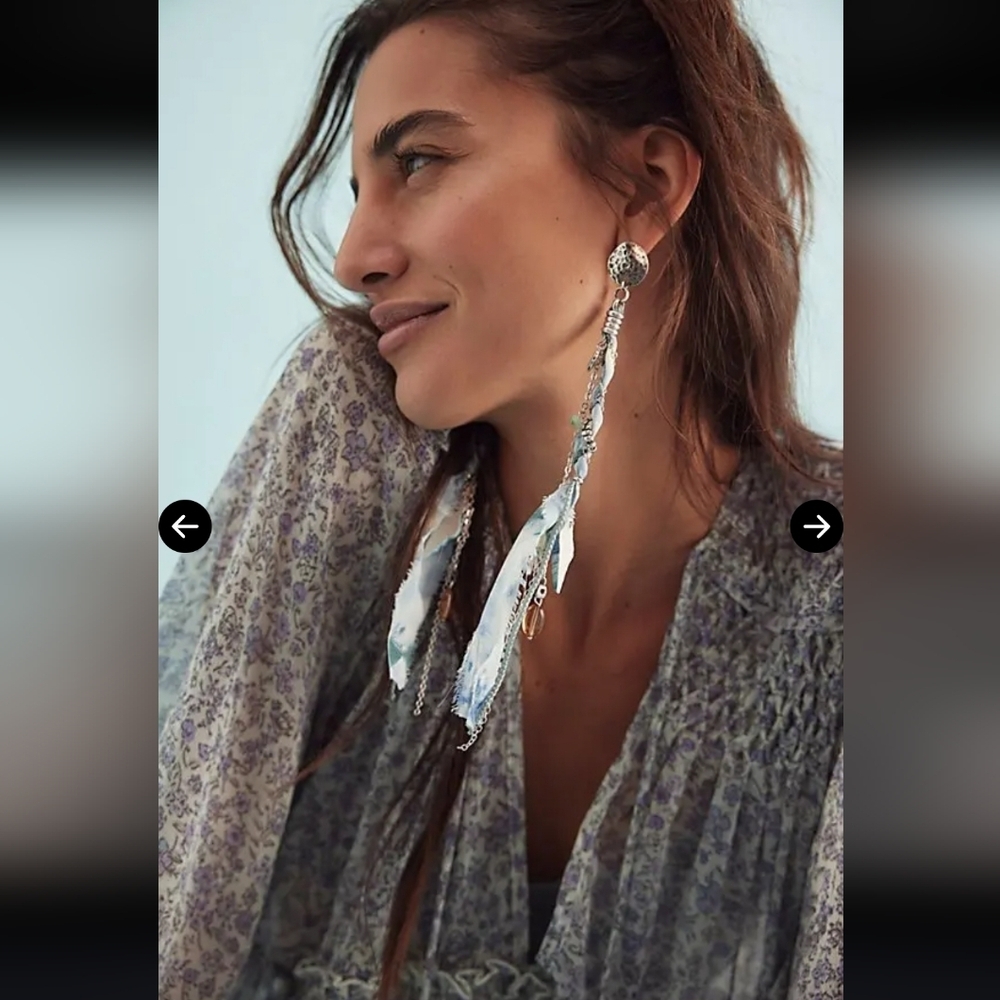 NWOT! FREE PEOPLE, Clearwater Dangle Earrings - Indigo, MSRP $38